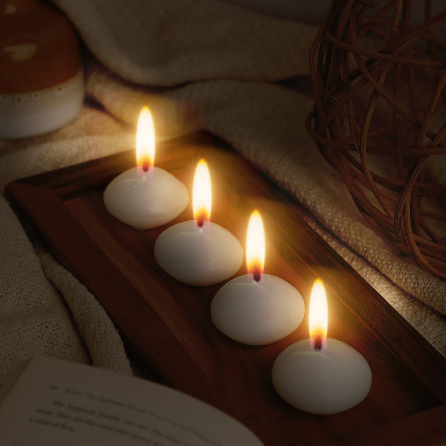 Set of 20 Nugget/Oyster Floating Candles