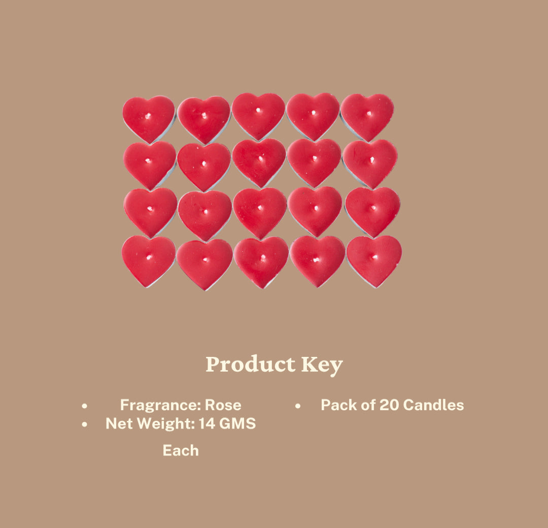Set of 20 heart Shape Scented T light Candles