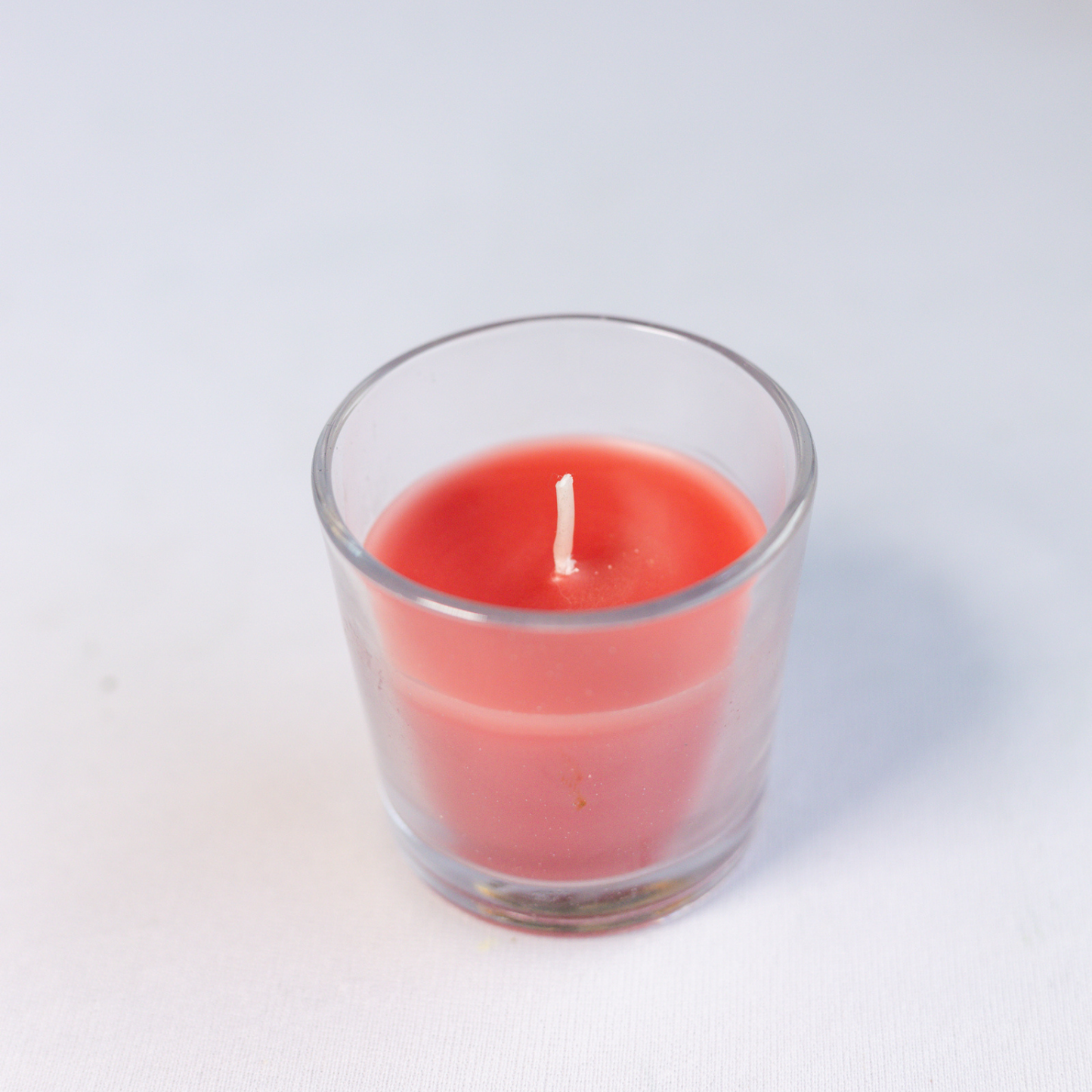 set of 6 Rose Scented Red Glass Candles
