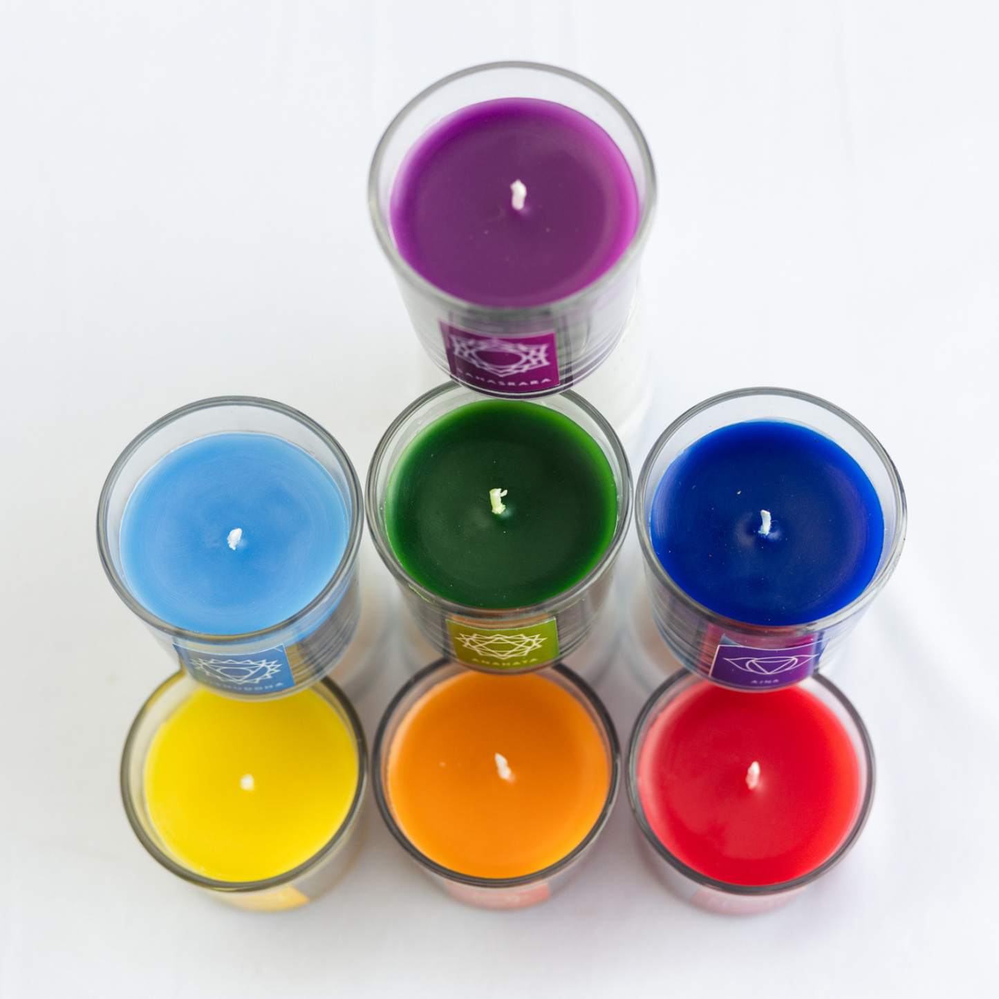 7 Chakra Glass Candles