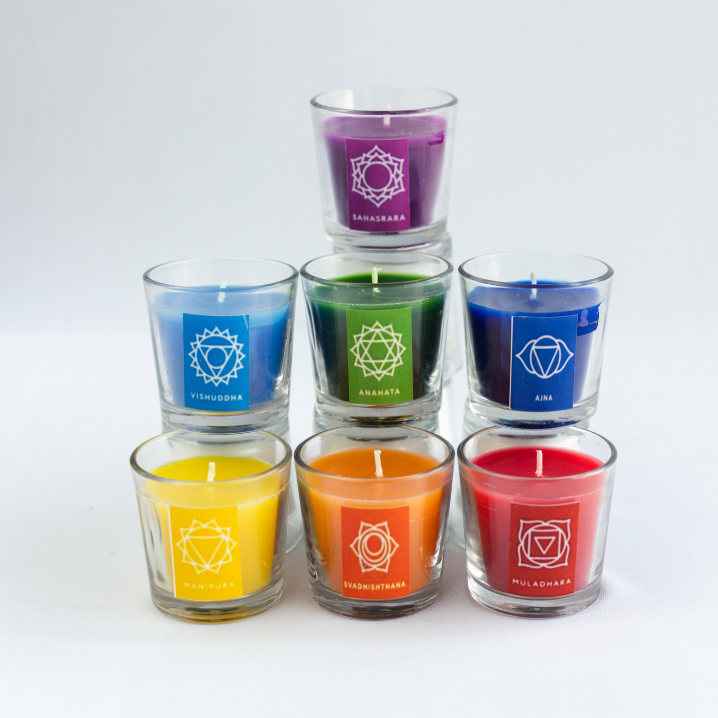 7 Chakra Glass Candles