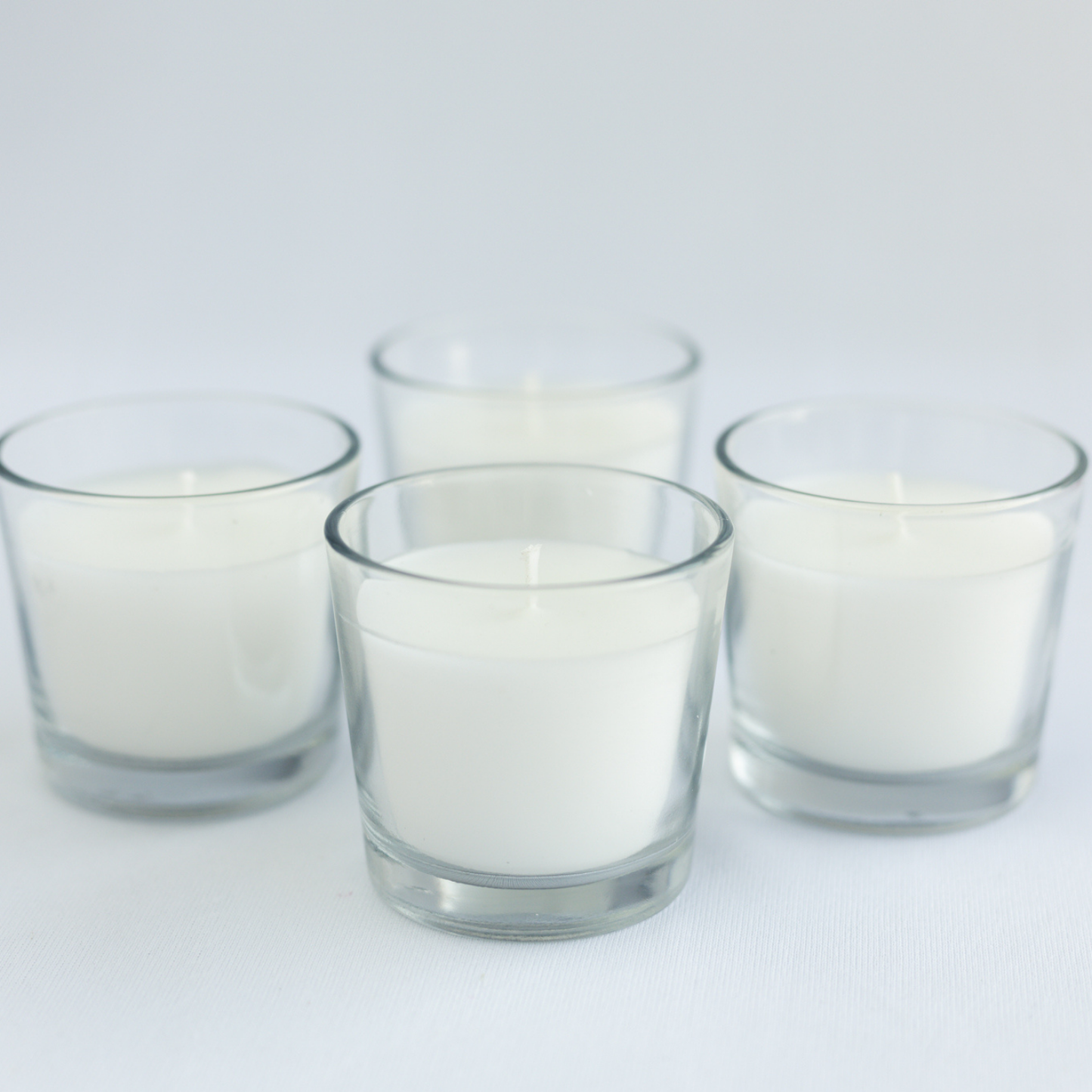 Set of 4 Vanilla Scented Glass Candles