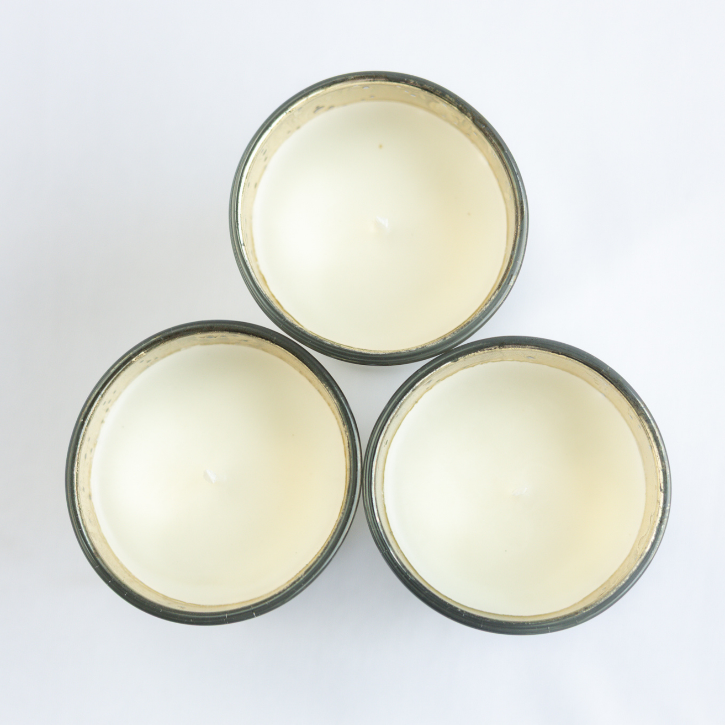 Set of 3 Mercury Glass Votives in Soy wax & Oud Exotica Fragrance