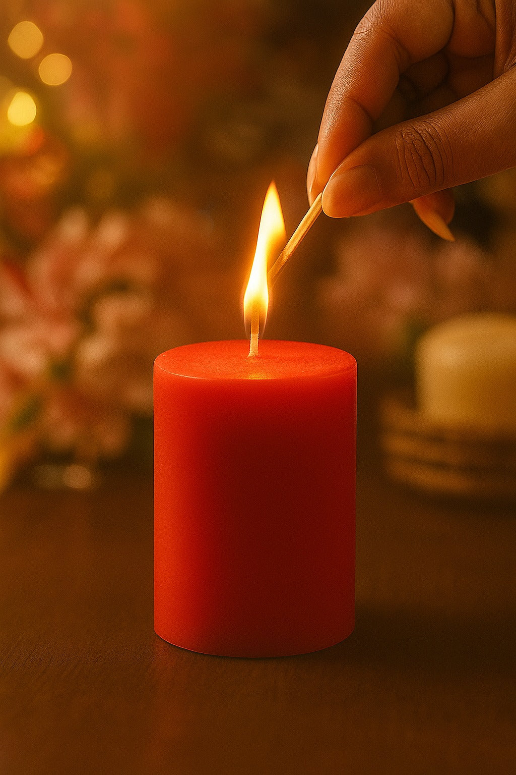 Set of 5 Rose Scented Pillar Candles