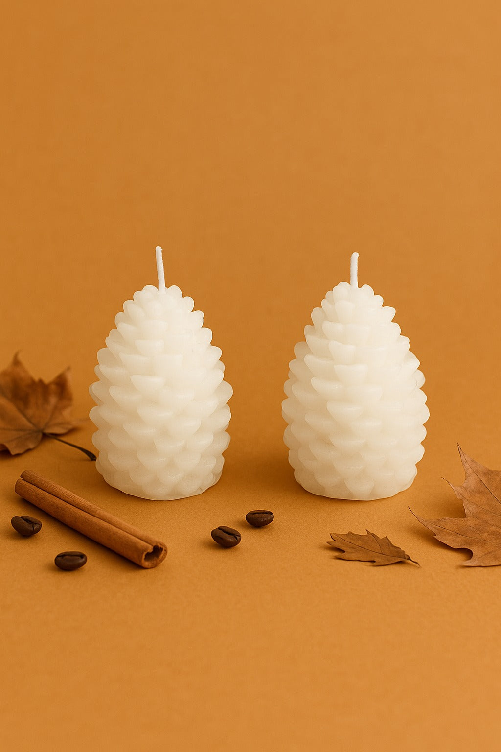Set of 2 Pine Cone Candles