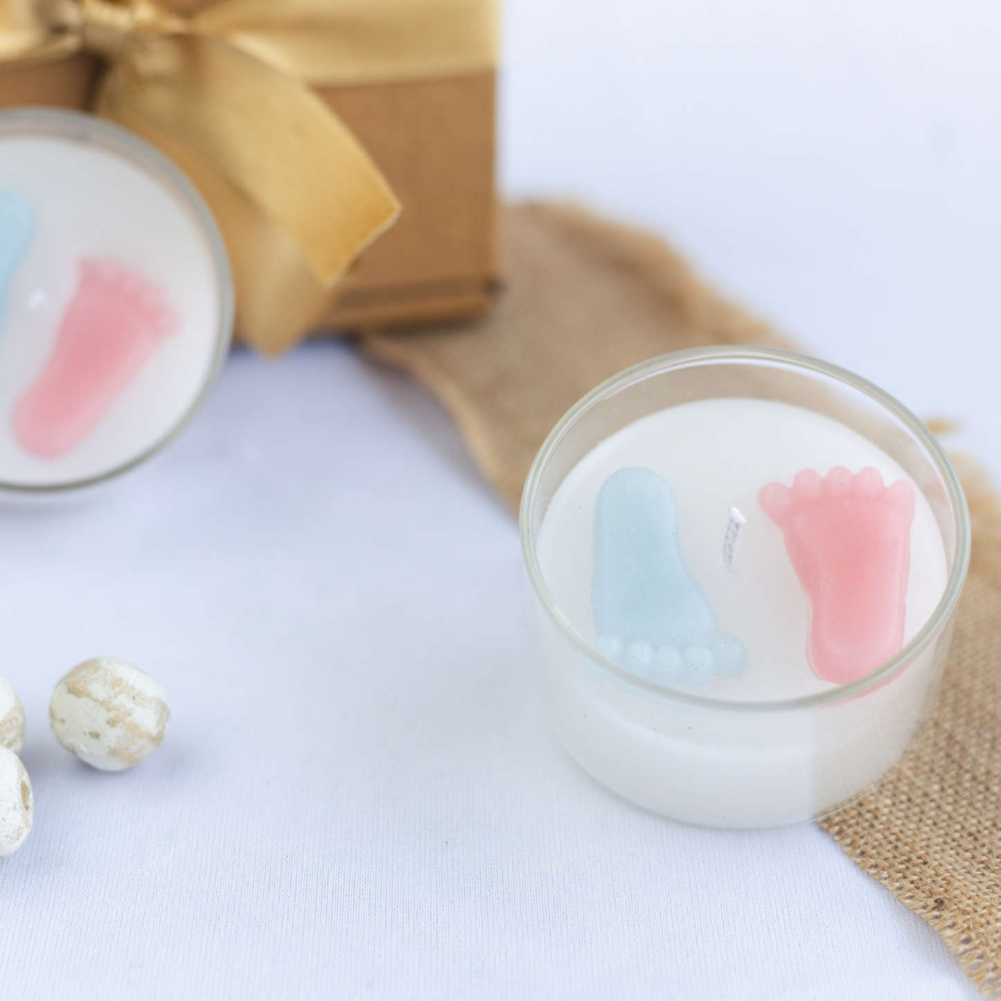 Set of 2 Scented Baby Feet Candles