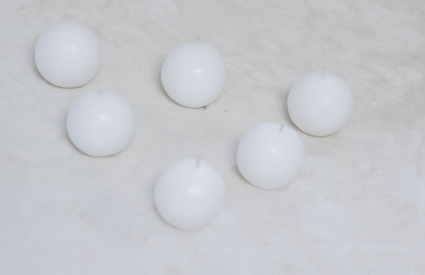 Set of 6 Unscented Round Ball Candles