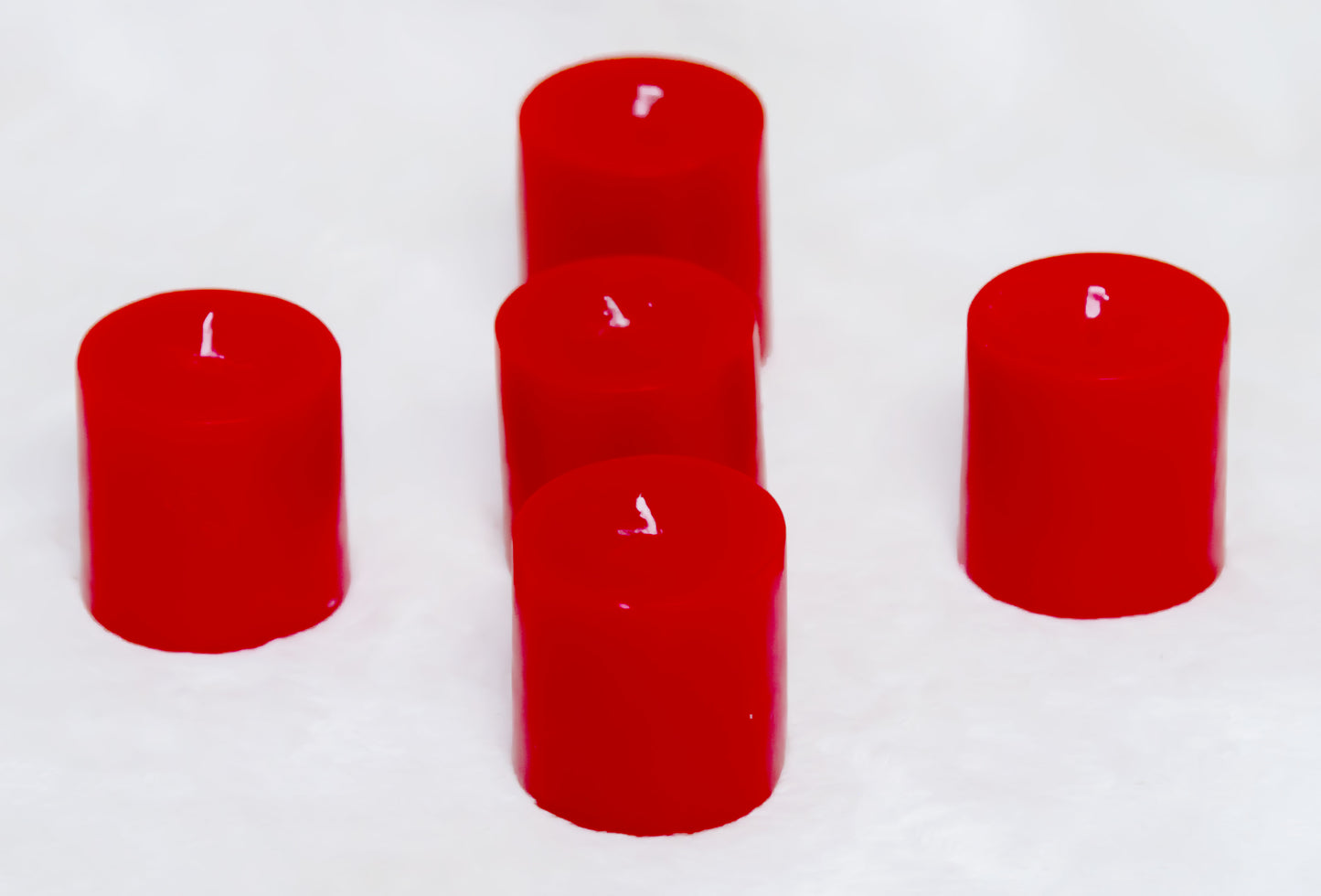 Set of 5 Rose Scented Pillar Candles