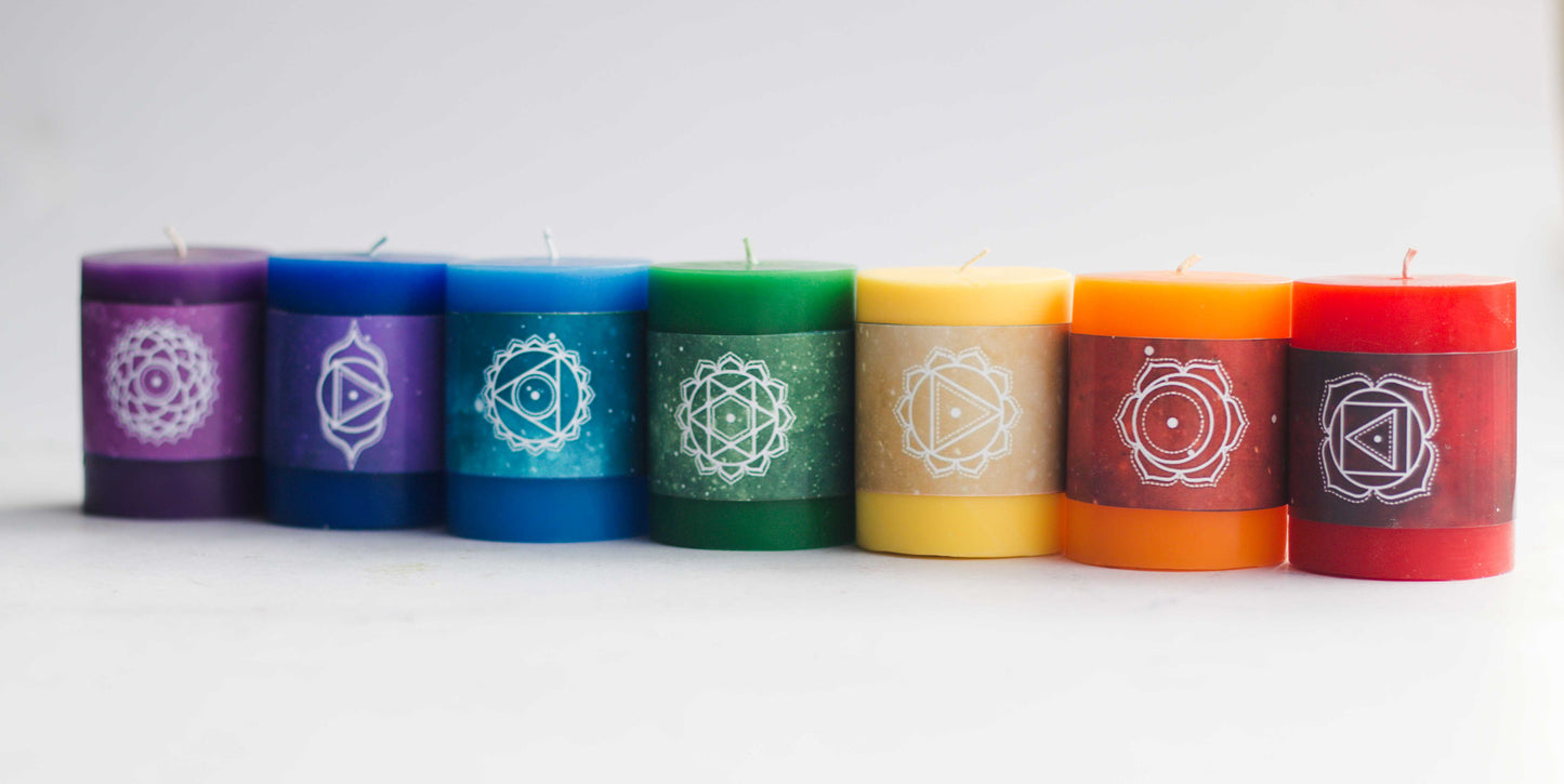 7 Chakra Pillar Candle Set