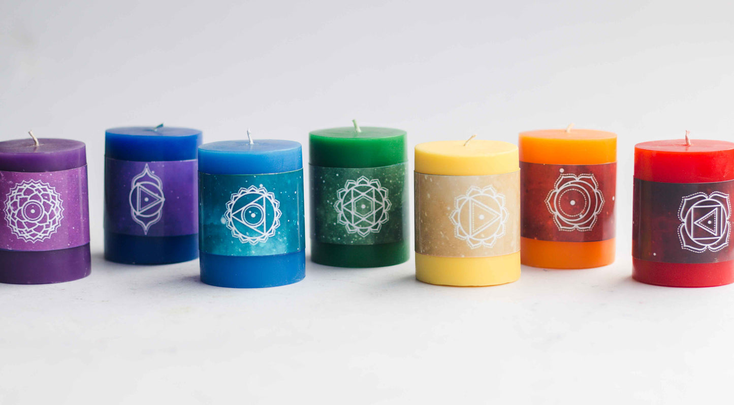 7 Chakra Pillar Candle Set