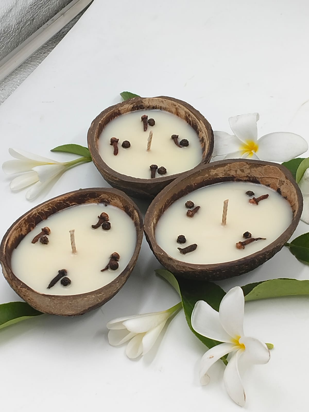 Set of 3 Fragrant Coconut Shell Candles