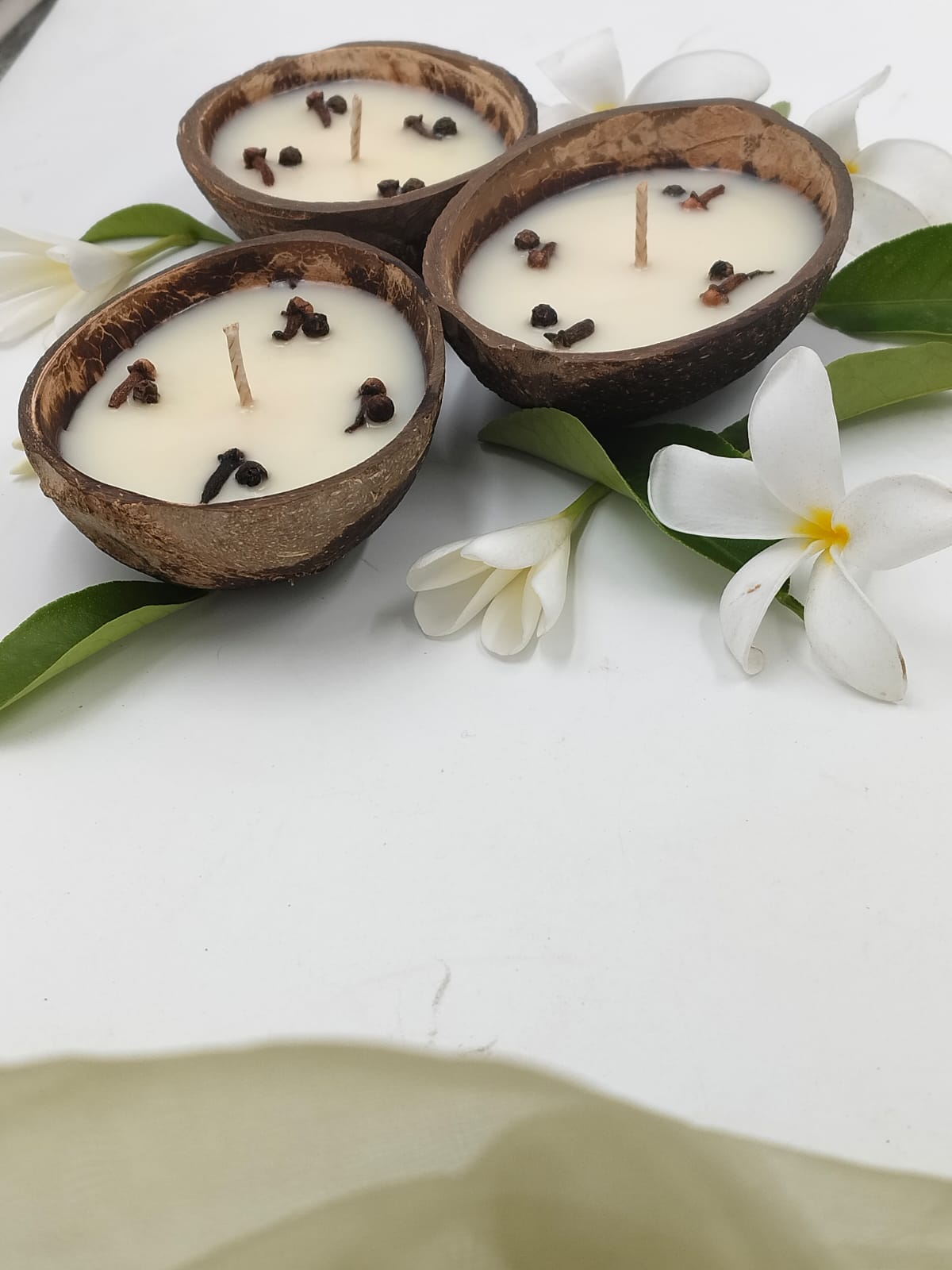 Set of 3 Fragrant Coconut Shell Candles