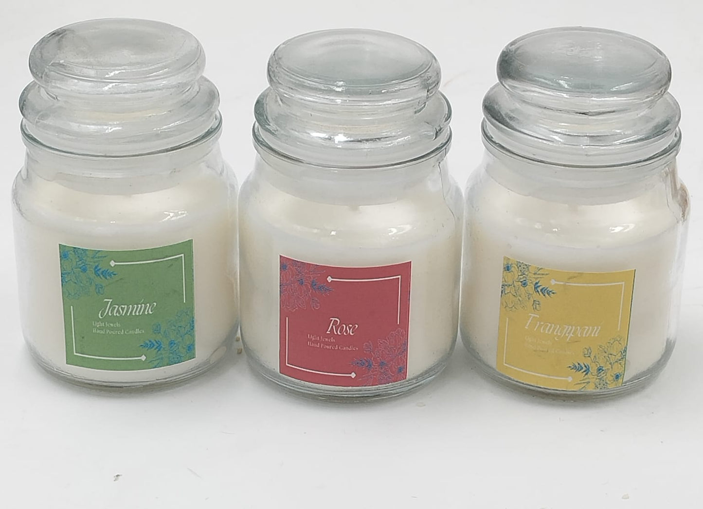 Frangrant Flower Candle Jars in Frangipani, Jasmine & Rose