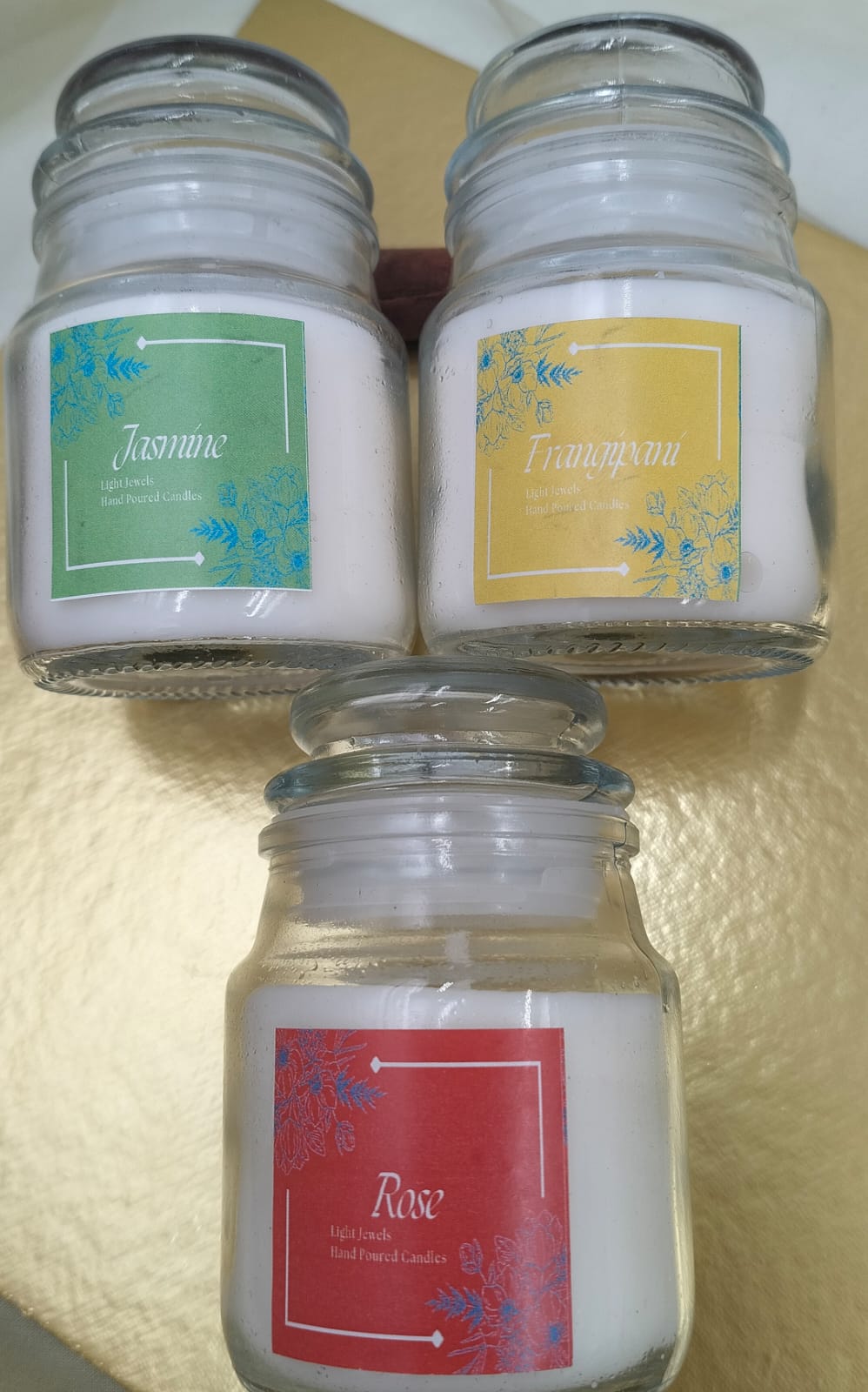 Frangrant Flower Candle Jars in Frangipani, Jasmine & Rose