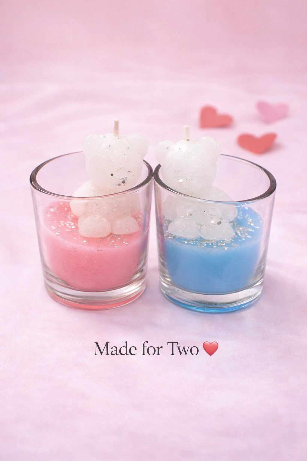 Set of 2 Vanilla Scented Teddy Bear Valentine Candles