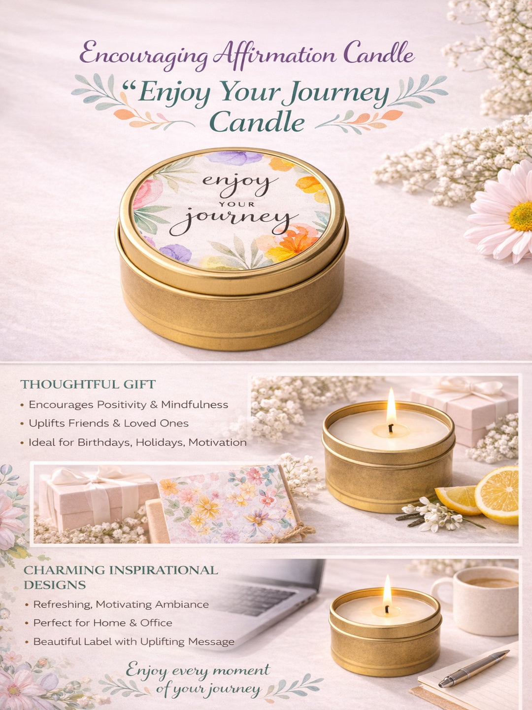 Enjoy your Journey-Rose Scented Travel Tin Candle