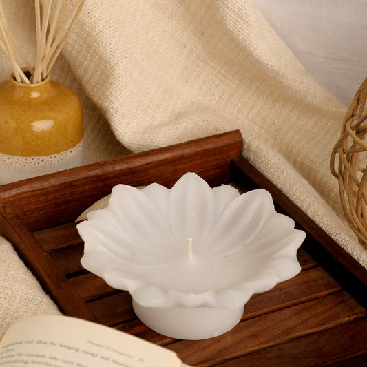 White Lotus Floating Candle