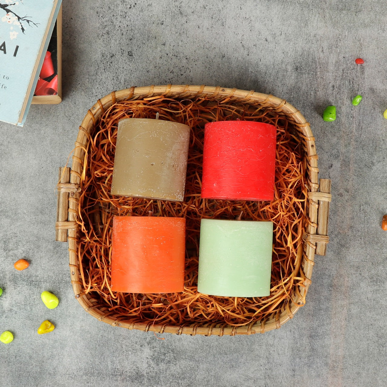 Set of 4 Fragrant Pillar Candles
