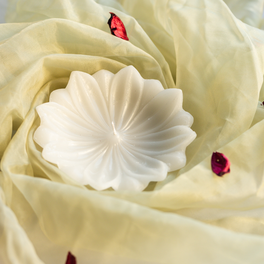 White Lotus Floating  Candle