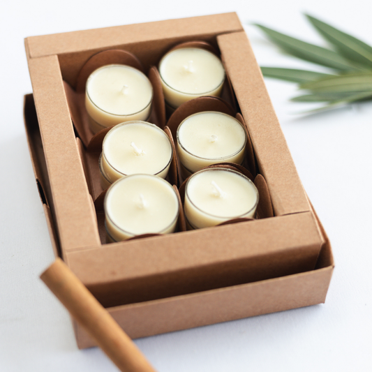Set of 12 Vanilla Scented Soy wax T light Candles