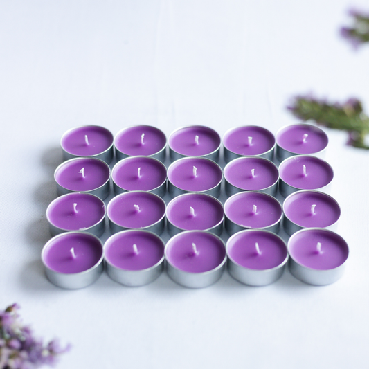 Set of 20 Lavender Scented T light Candles