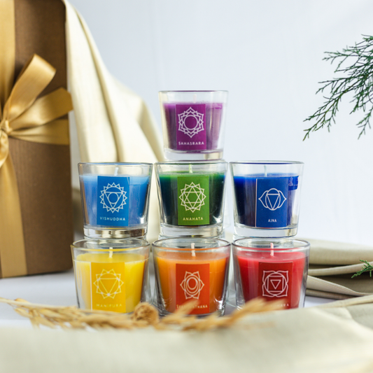 7 Chakra Glass Candles
