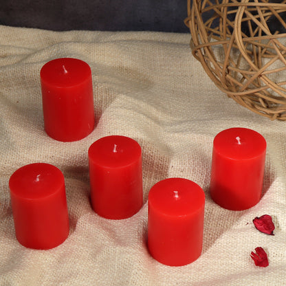 Set of 5 Rose Scented Pillar Candles
