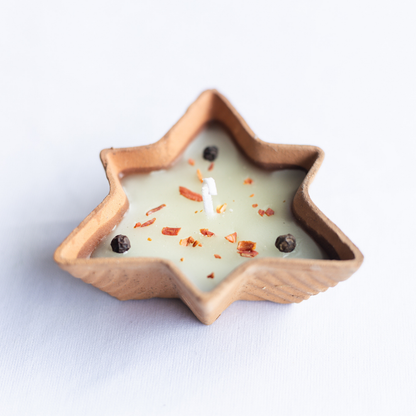 Set of 6 Star Diyas in kesar Chandan Fragrance