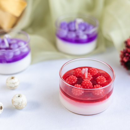 Set of 3  Raspberry & Blueberry Desert Candles