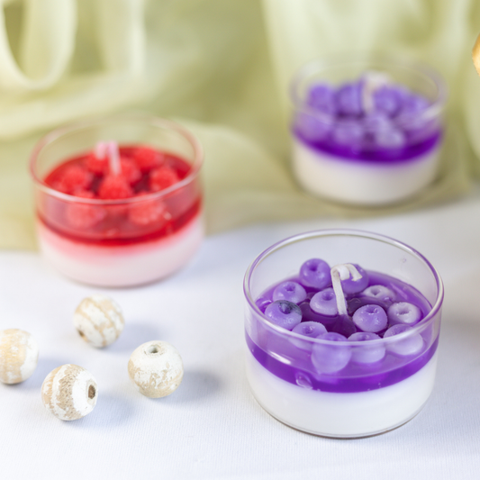 Set of 3  Raspberry & Blueberry Desert Candles