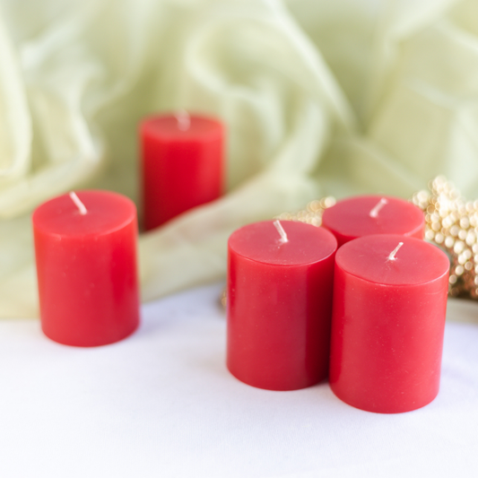 Set of 5 Rose Scented Pillar Candles