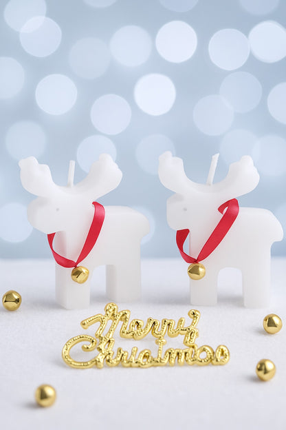 Set of 2 Reindeer Candles for Christmas