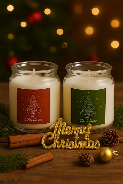 Set of 2 Scented Christmas Jar Candles