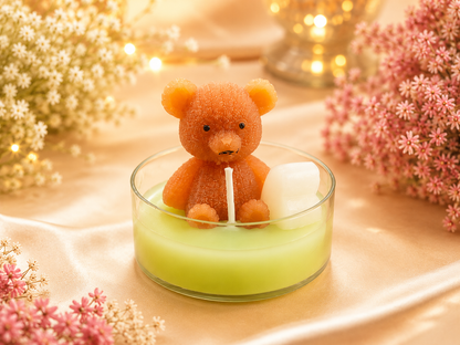 Set of 2 Handcrafted Scented Teddy Bear Candles