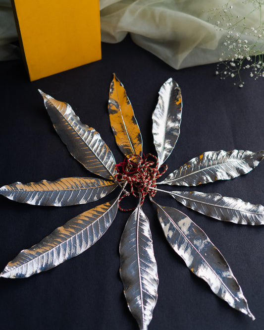 Silver Dipped Natural Mango Leaves -Toran/Door hanging