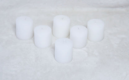 Set of 6 Unscented Pillar Candles