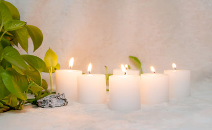 Set of 6 Unscented Pillar Candles