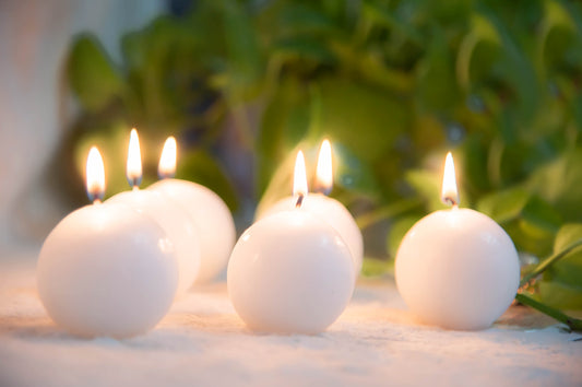 Set of 6 Unscented Round Ball Candles