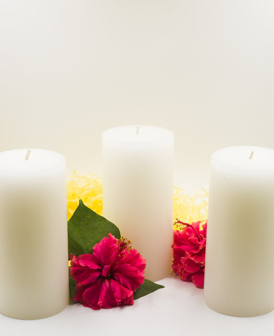 Set of 3 Tall Pillar Candles