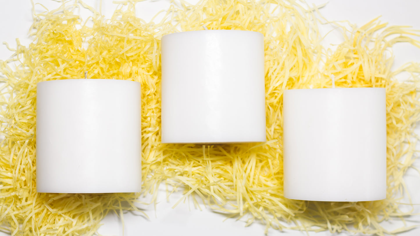 Set of 3 Pillar Candles in 3 inch -Medium Size