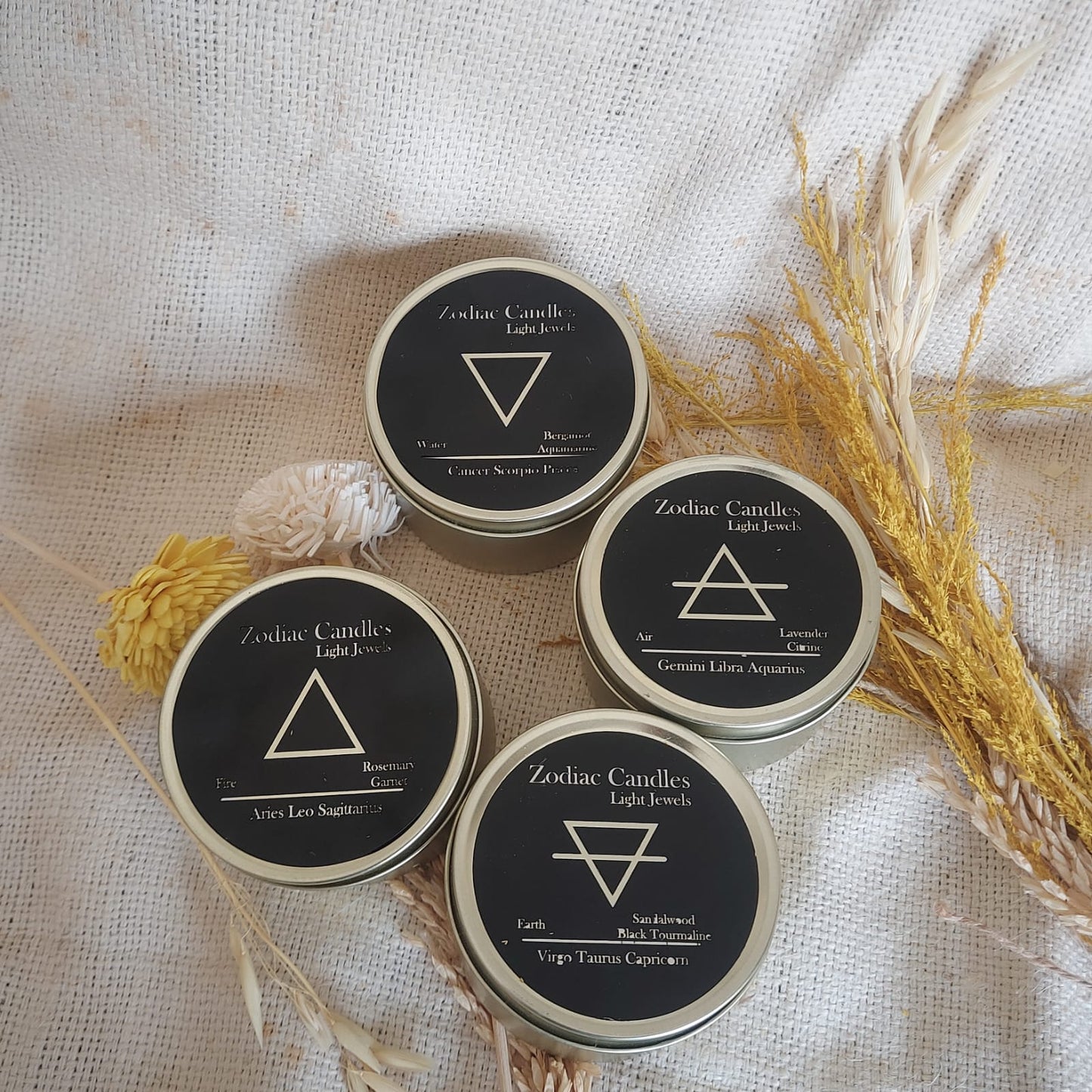 The 4 Zodiac Elements-Luxury Soy Tin Candles