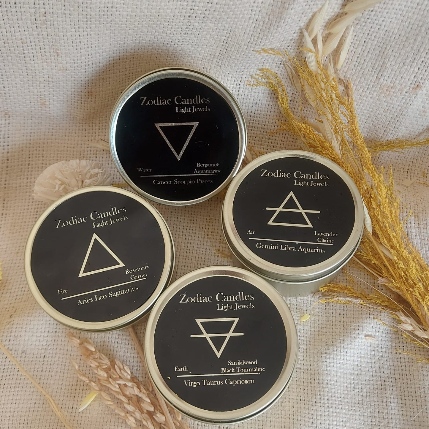 The 4 Zodiac Elements-Luxury Soy Tin Candles