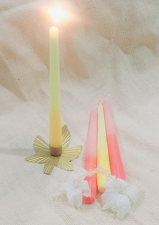 Ombre Taper Candles With Metal Stand