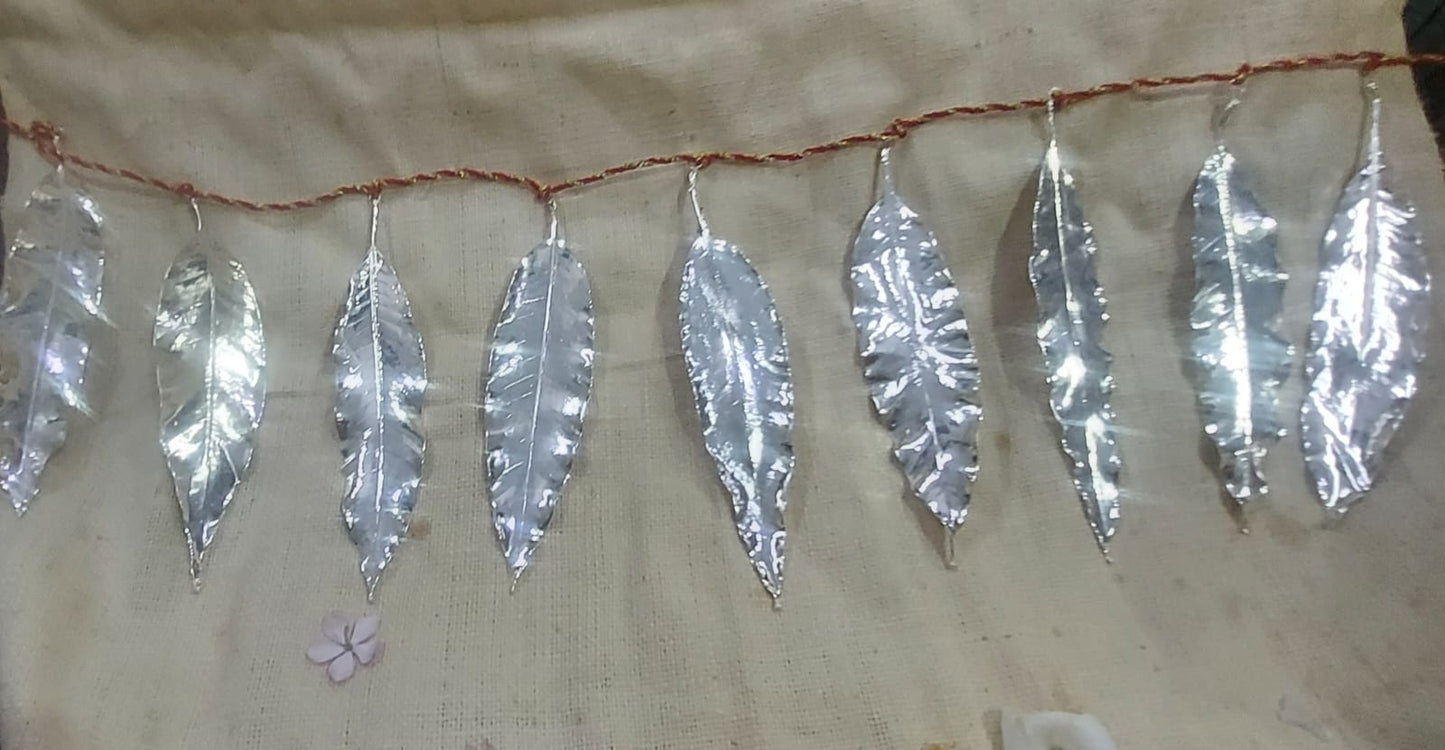 Silver Dipped Natural Mango Leaves -Toran/Door hanging