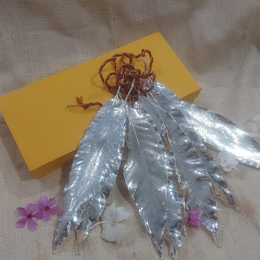 Silver Dipped Natural Mango Leaves -Toran/Door hanging