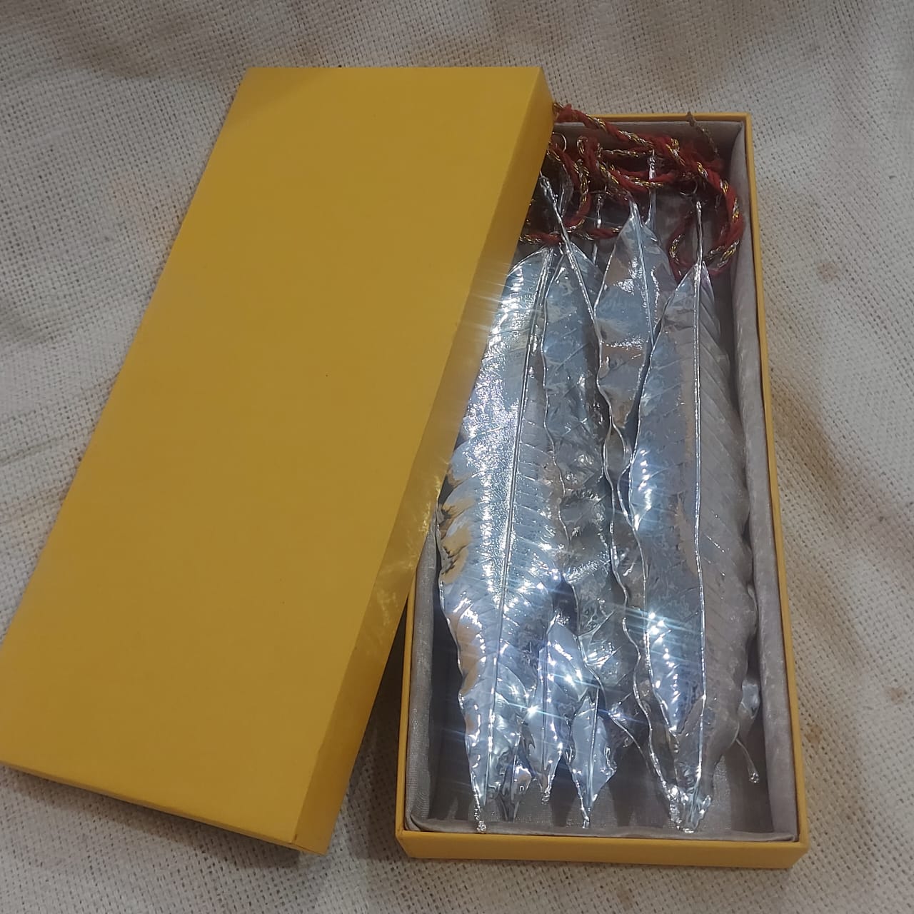 Silver Dipped Natural Mango Leaves -Toran/Door hanging