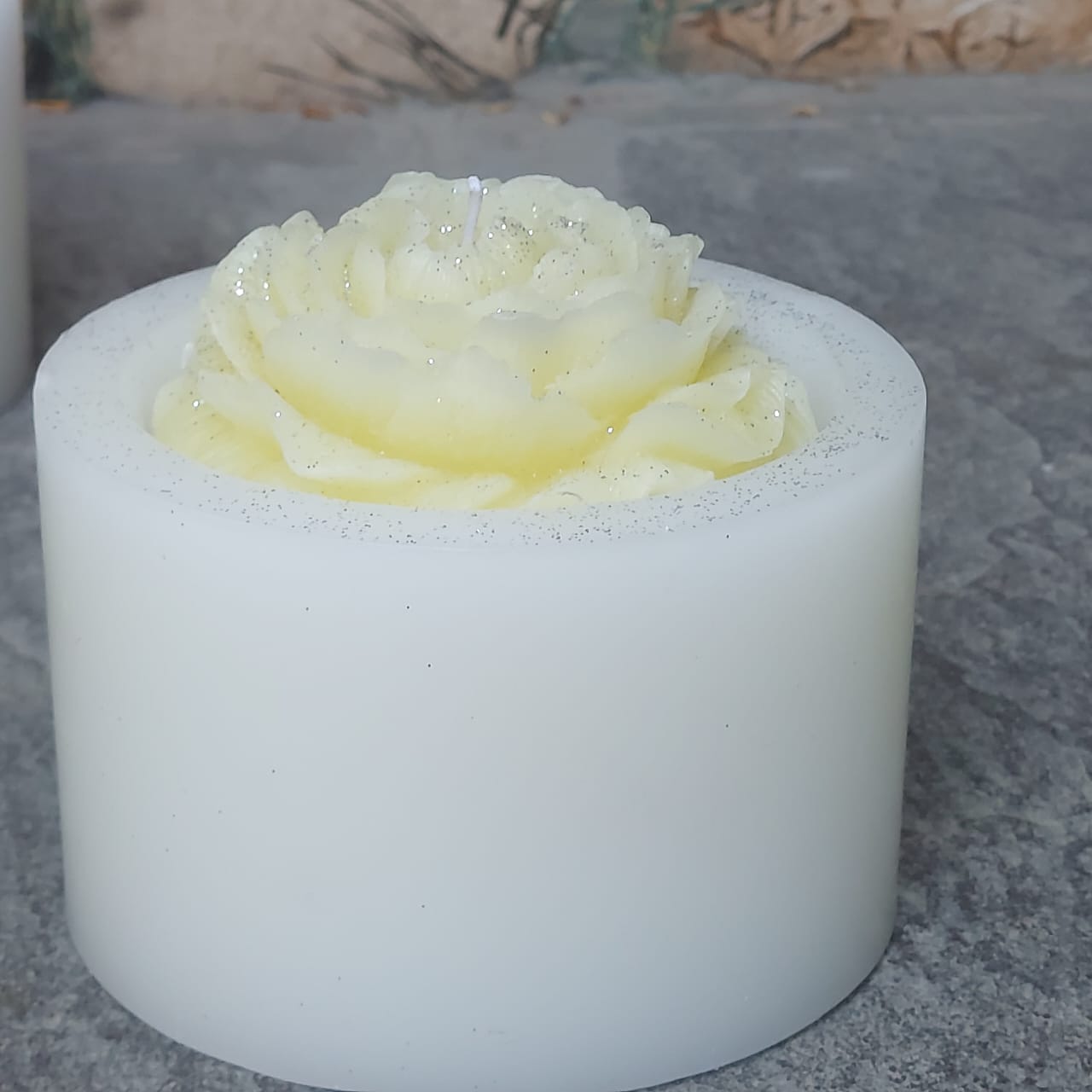 Set of 4  Peony Flower Candles