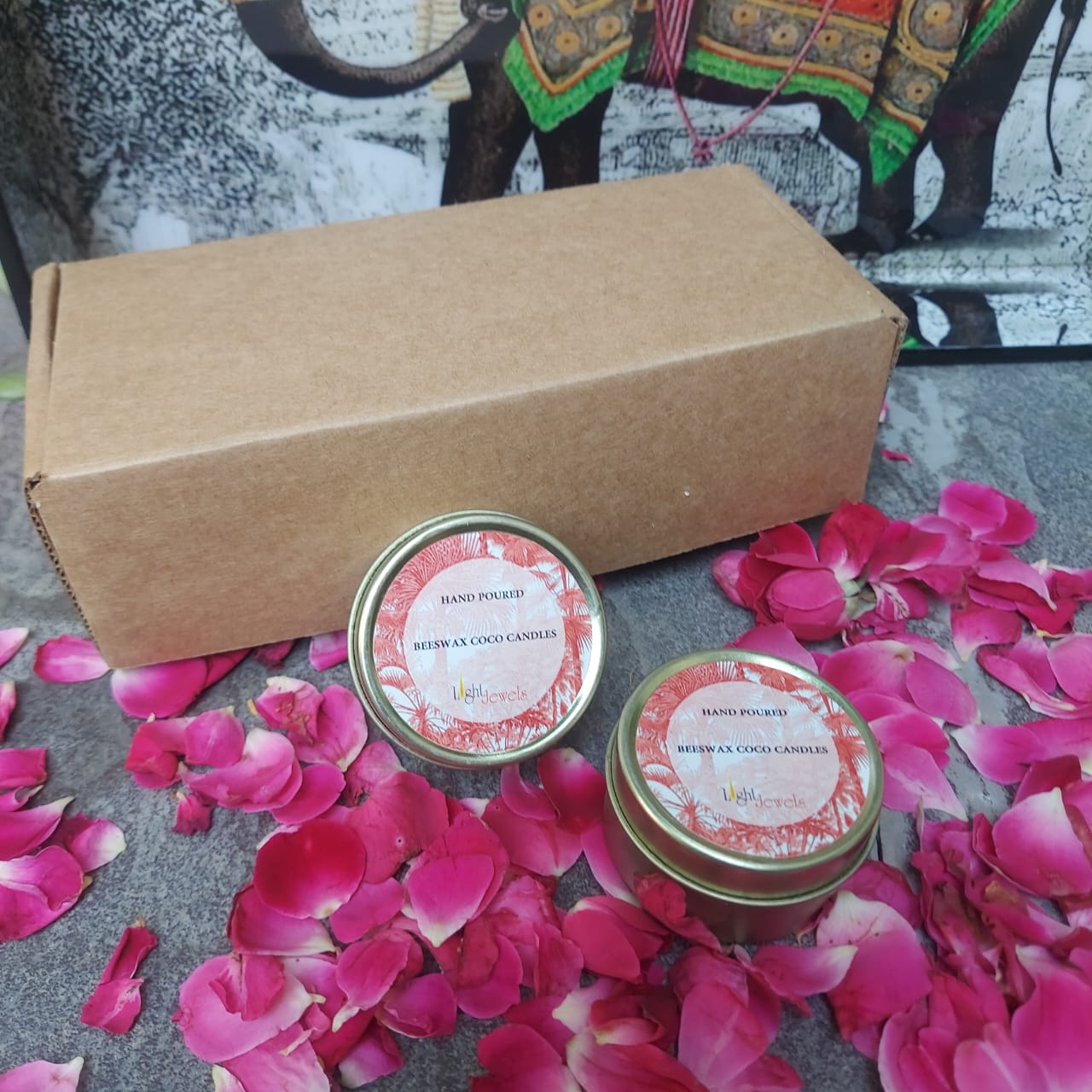 Set of 5 camphor tin candles