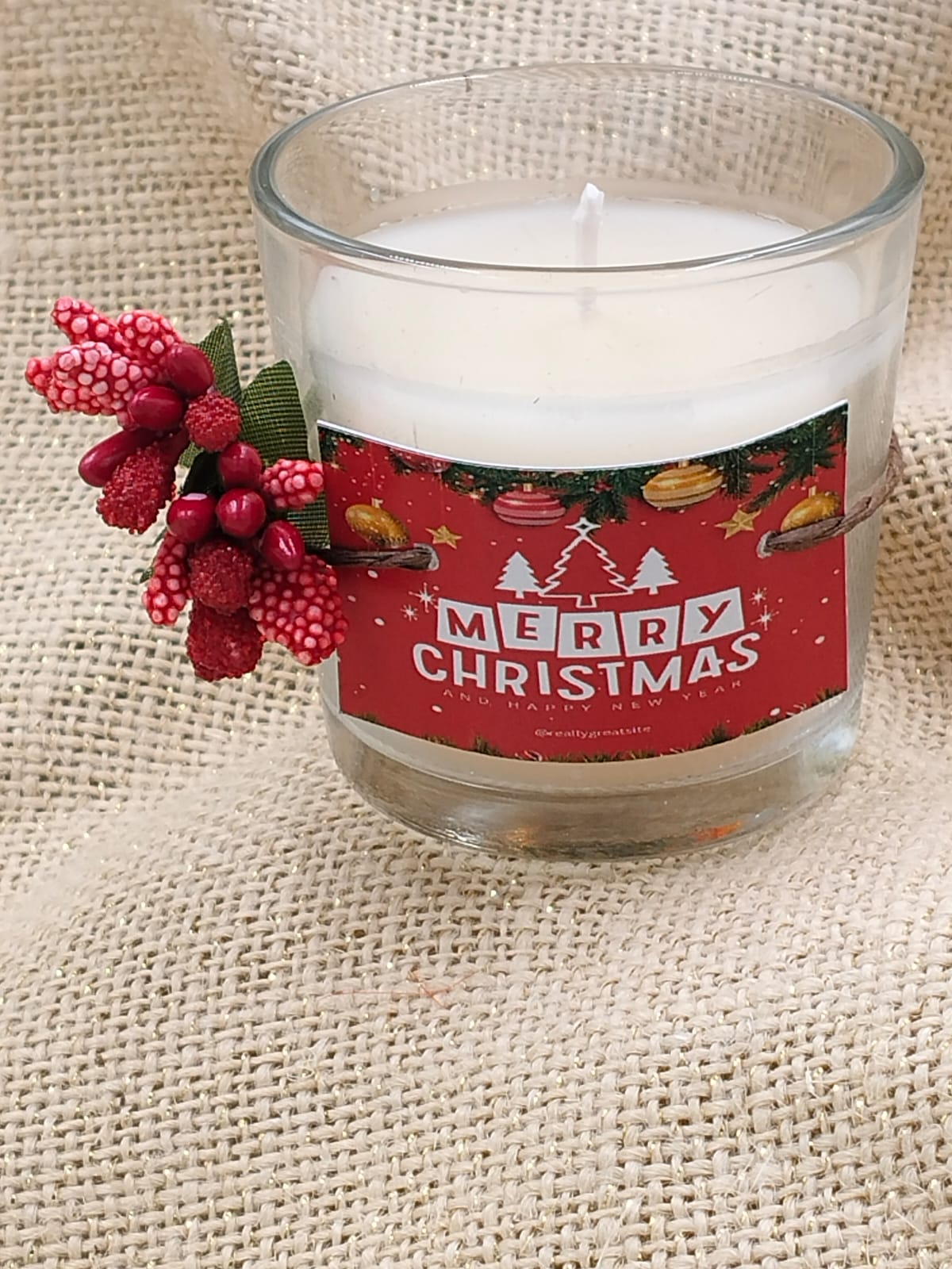 Set of 2 Scented Christmas Glass Votive Candles