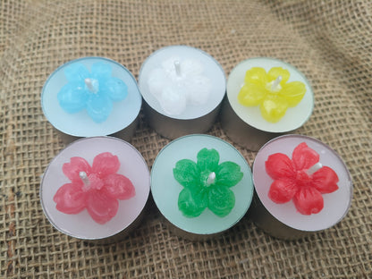 Set Of 6 Scented Floral Maxi  T Lights